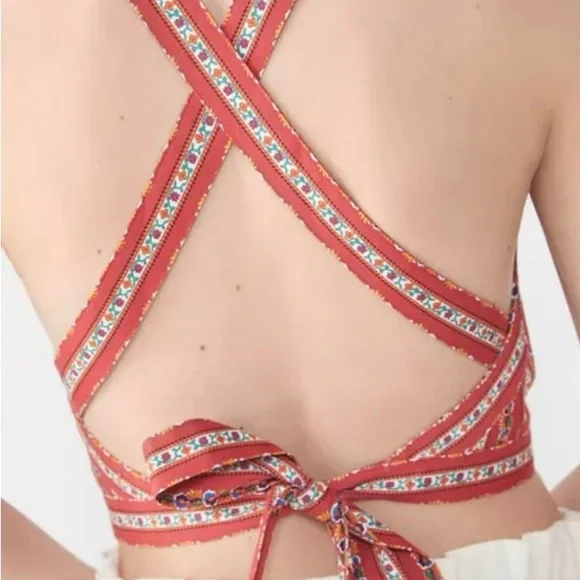 Urban Outfitters UO Brooke Apron Crossback Crop Top, Size Medium - Picture 7 of 9